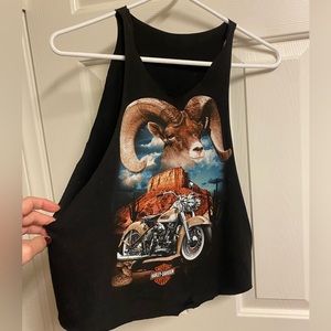 Cropped cut Harley Davidson tee tank